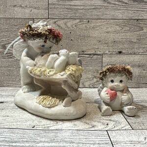 DREAMSICLES Born On This Day 4" & Little Cupid 2" Figurines (Set Of 2) Vintage